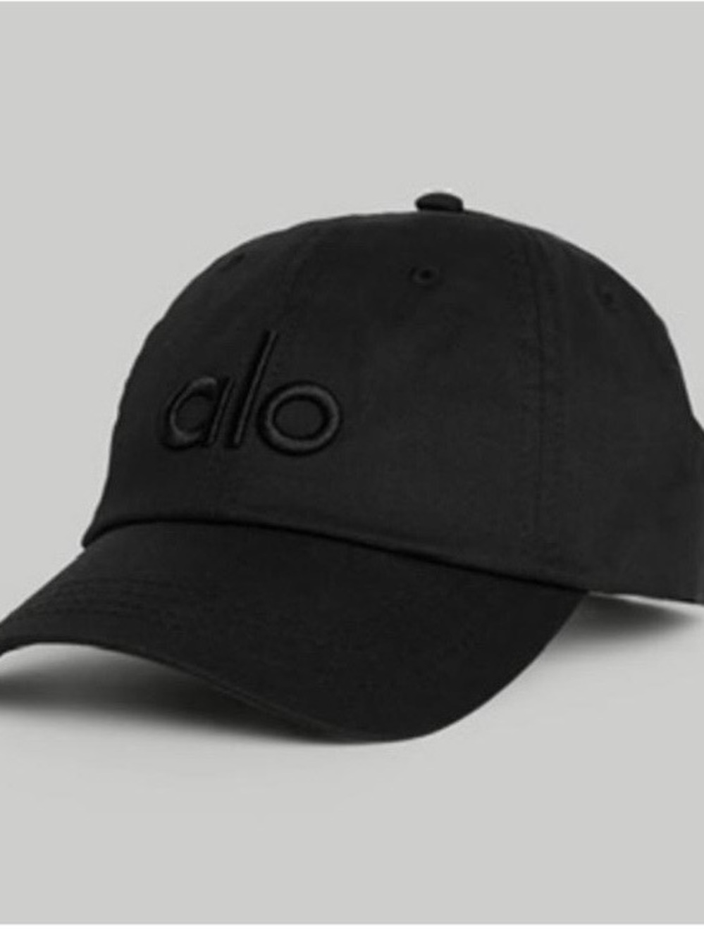 ALO Yoga Black Embroidered Logo Men's Baseball Cap